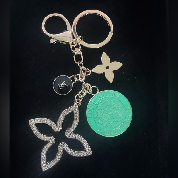 Louis Vuitton Gold and Mint Green Bag Charm Keychain - Picture 1 of 5